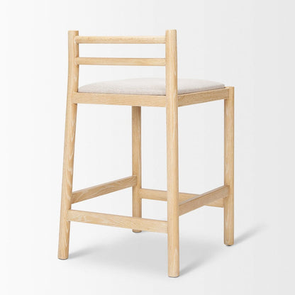 Mercana - Sam Counter Stool W/ Light Brown Wood Frame and Beige Upholstered Seat - 70592_CLOSEOUT view 9