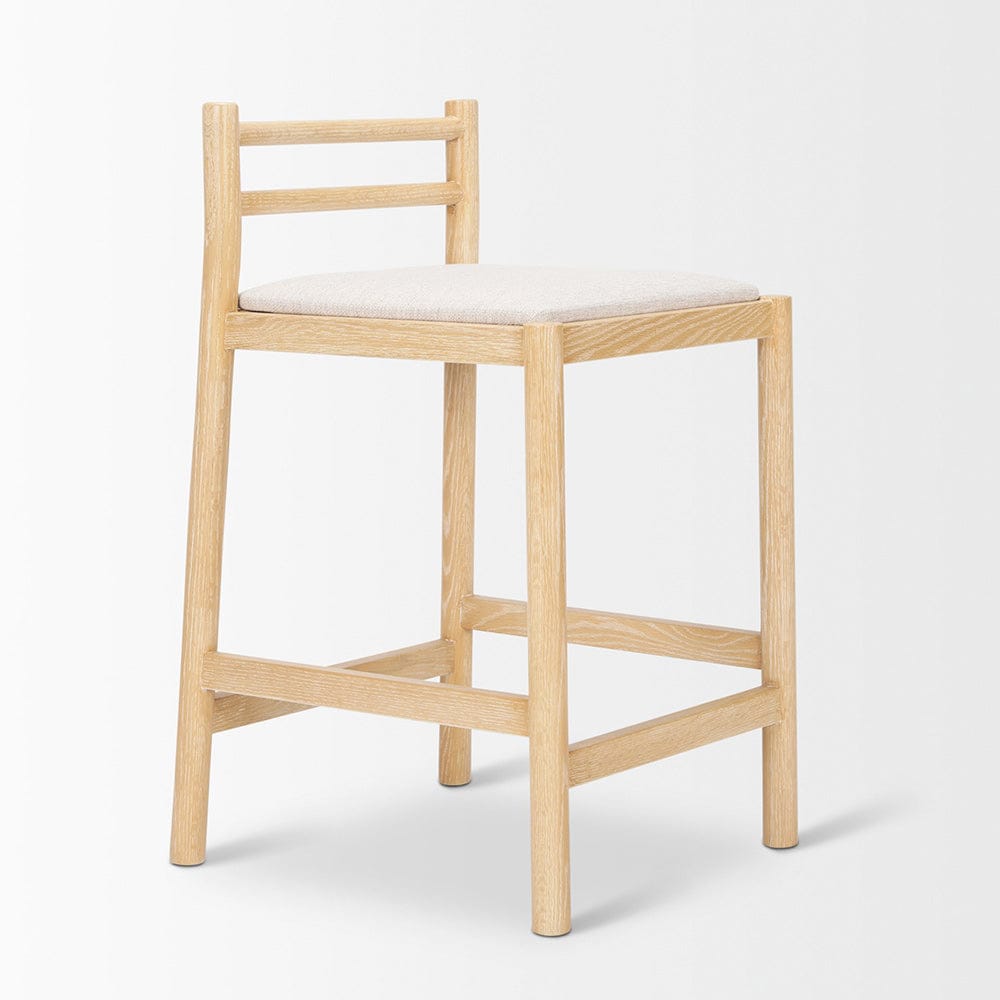 Mercana - Sam Counter Stool W/ Light Brown Wood Frame and Beige Upholstered Seat - 70592_CLOSEOUT view 10
