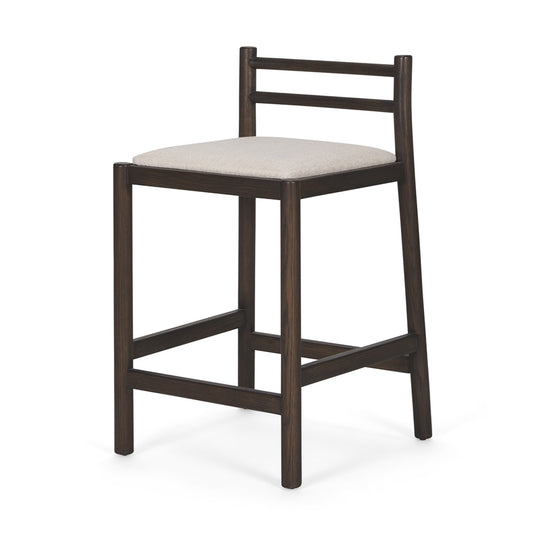 Mercana - Sam Dark Brown Wood w/ Cream Fabric Counter Stool - 70852 view 1