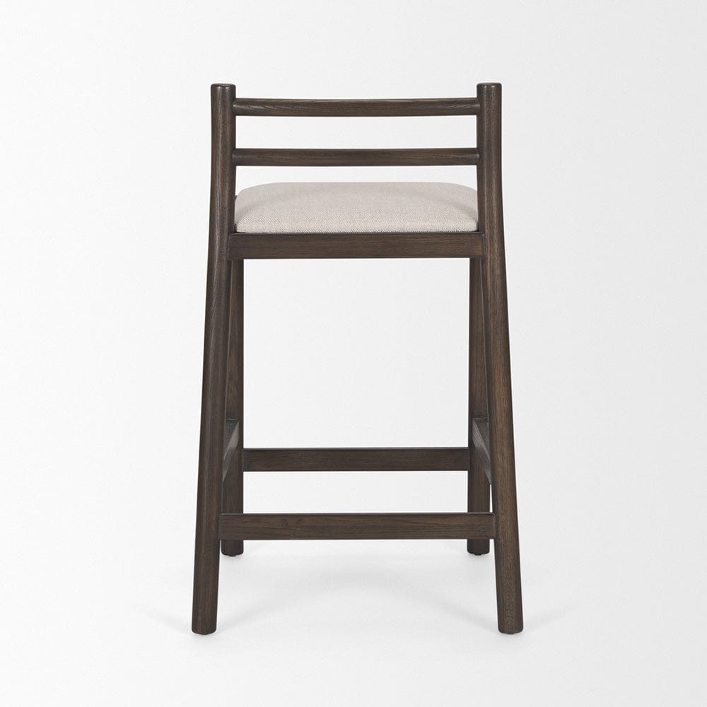 Mercana - Sam Dark Brown Wood w/ Cream Fabric Counter Stool - 70852 view 4