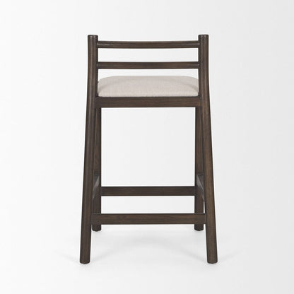 Mercana - Sam Dark Brown Wood w/ Cream Fabric Counter Stool - 70852 view 4