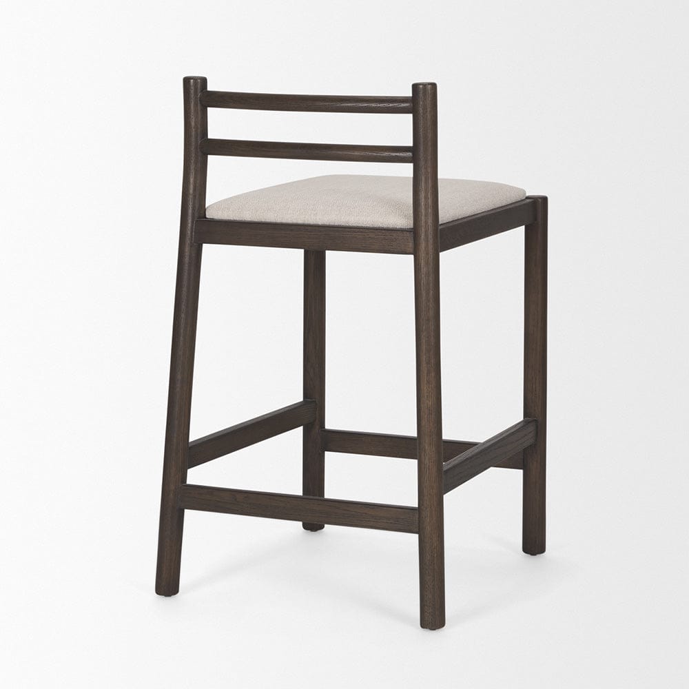 Mercana - Sam Dark Brown Wood w/ Cream Fabric Counter Stool - 70852 view 5