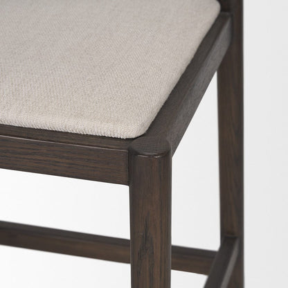 Mercana - Sam Dark Brown Wood w/ Cream Fabric Counter Stool - 70852 view 8