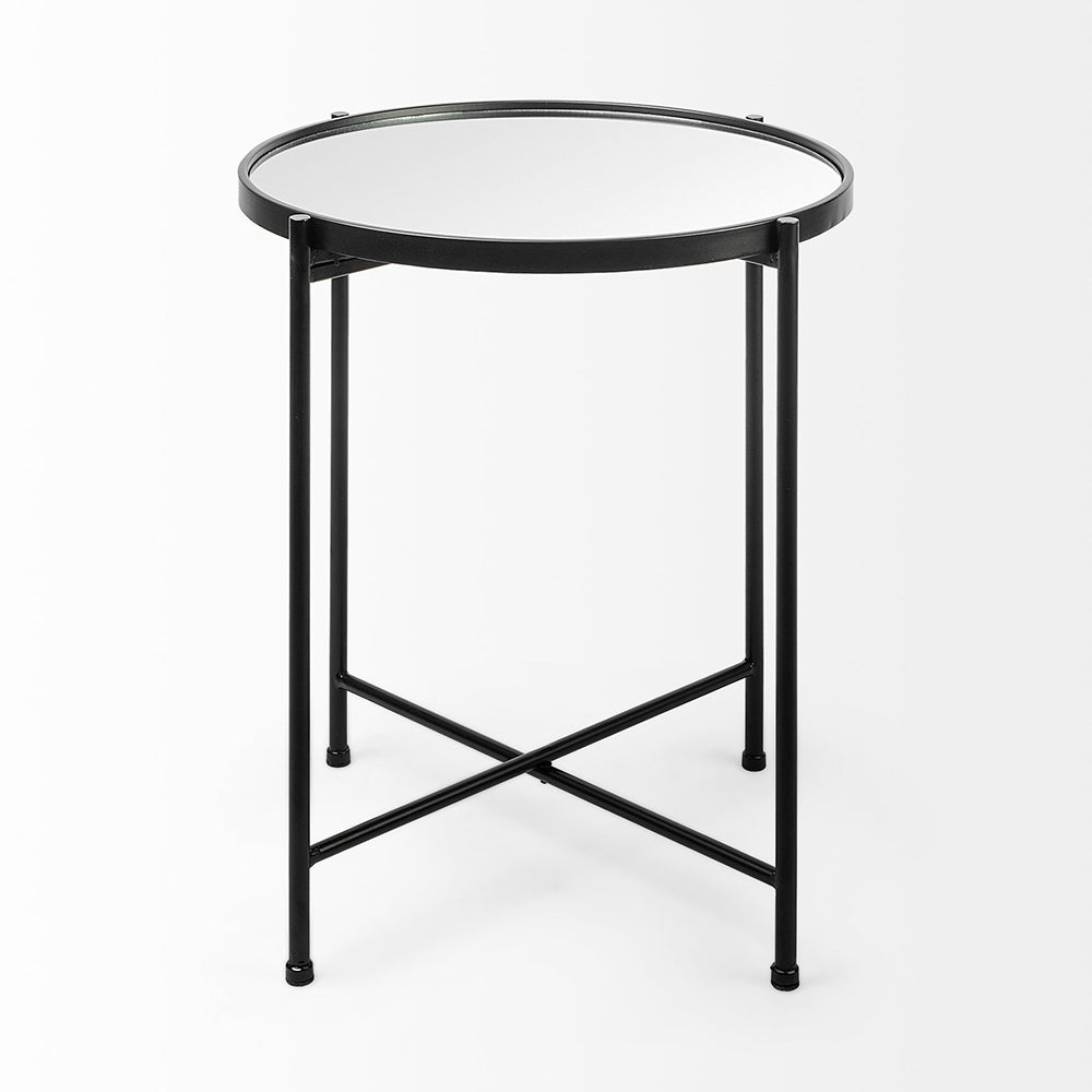 Mercana - Samantha Small Black Mirror Top Accent Table - 69339 view 2