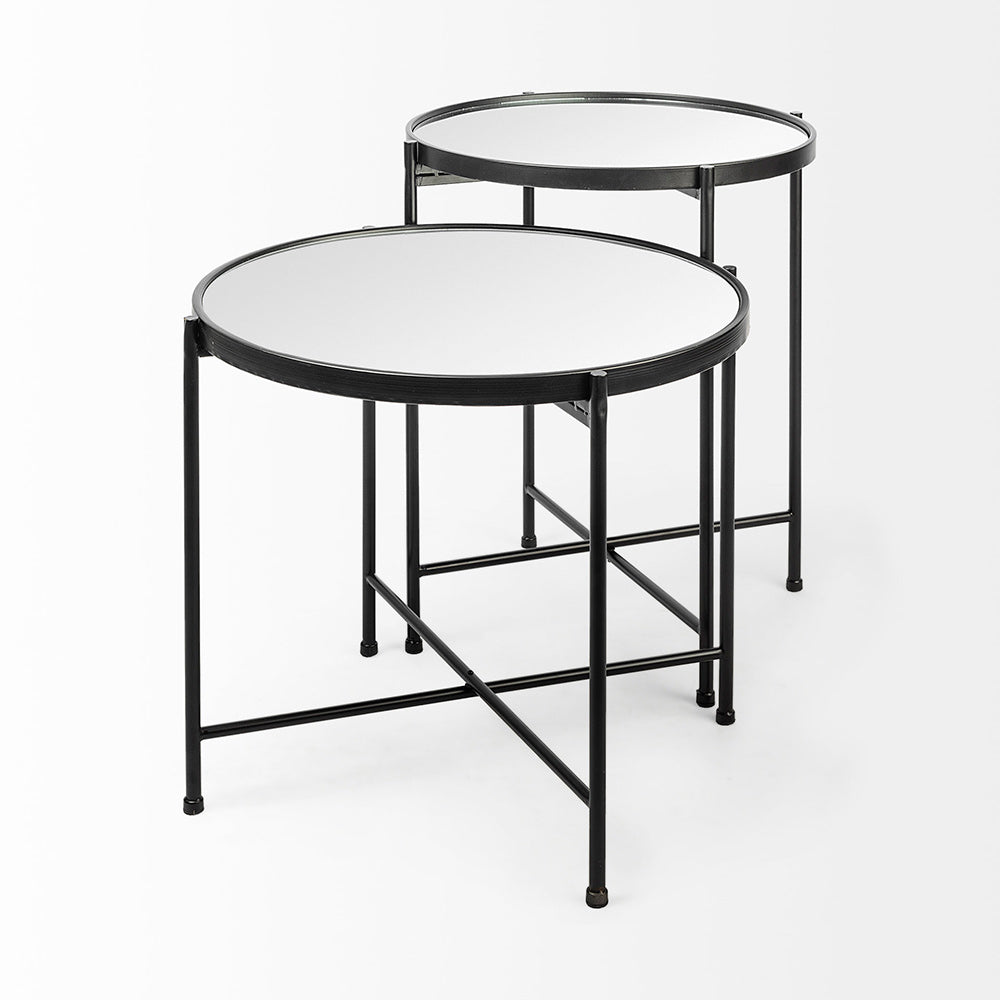 Mercana - Samantha Small Black Mirror Top Accent Table - 69339 view 5