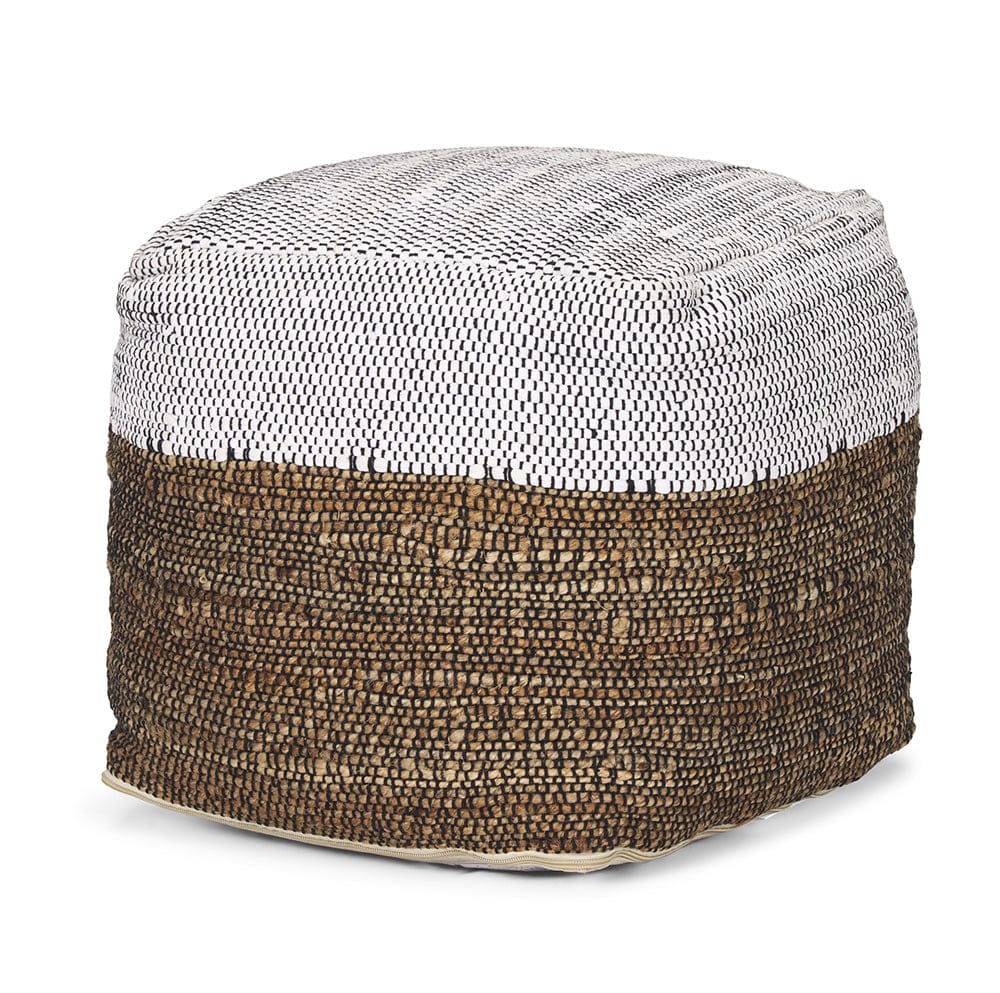 Mercana - Samiya Jute w/ White Cotton Pouf - 70760_CLOSEOUT view 1