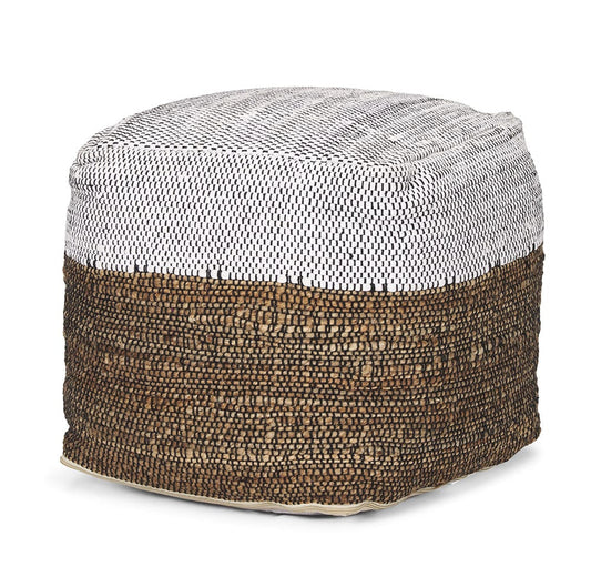 Mercana - Samiya Jute w/ White Cotton Pouf - 70760_CLOSEOUT view 1