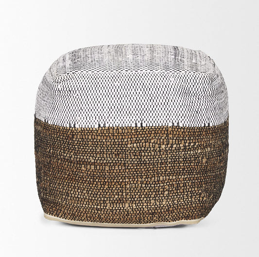 Mercana - Samiya Jute w/ White Cotton Pouf - 70760_CLOSEOUT view 2