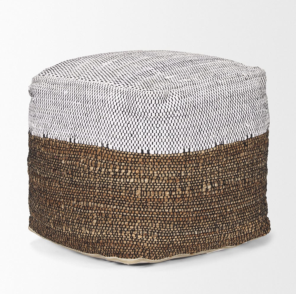 Mercana - Samiya Jute w/ White Cotton Pouf - 70760_CLOSEOUT view 3