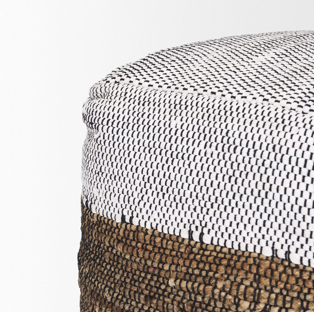 Mercana - Samiya Jute w/ White Cotton Pouf - 70760_CLOSEOUT view 4
