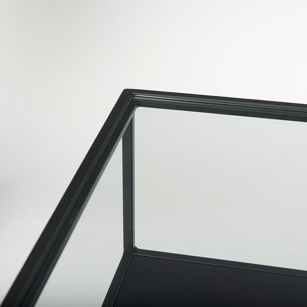 Mercana - Samson 15.7L x 15.7W x 21.3H Side Table Matte Black Metal and Glass - 70096 view 9