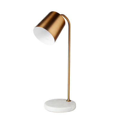 Mercana - Sanderson 21.8"H Gold Metal Shade White Marble Base Table Lamp - 68332 view 1