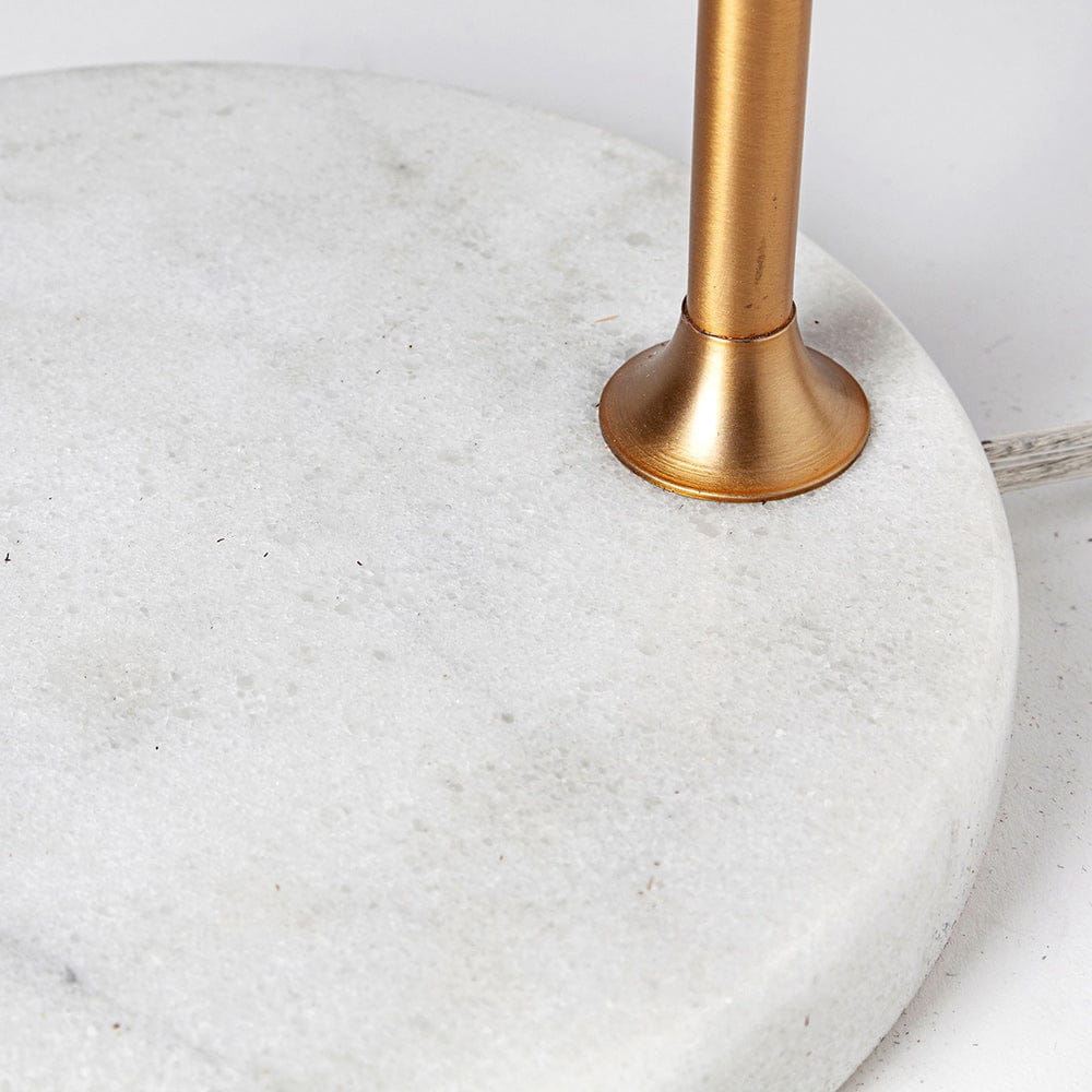 Mercana - Sanderson 21.8"H Gold Metal Shade White Marble Base Table Lamp - 68332 view 5