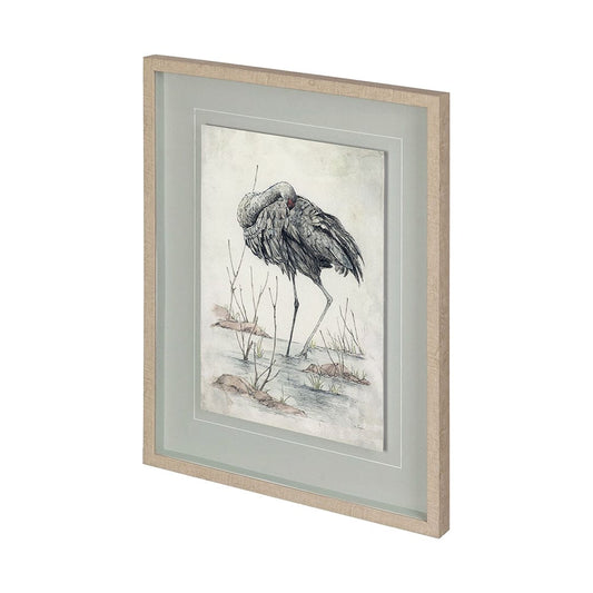 Mercana - Sandhill Crane by Mercana Studio a Hand Embellished Textured Framed Art Print Matted under Glass - 12470 view 1