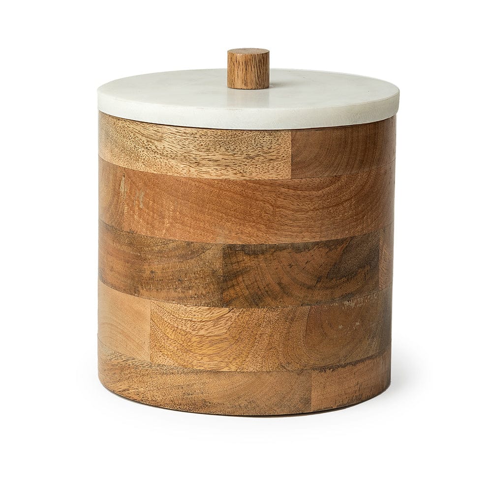 Mercana - Sandook Large 10H Brown Round Wooden Storage Jar - 68953_CLOSEOUT view 1