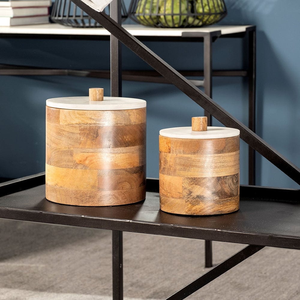 Mercana - Sandook Large 10H Brown Round Wooden Storage Jar - 68953_CLOSEOUT view 3
