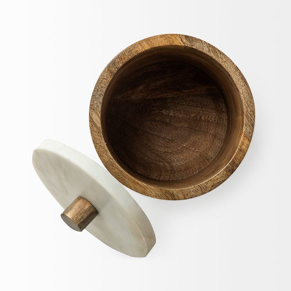 Mercana - Sandook Small 8H Brown Round Wooden Storage Jar - 68952_CLOSEOUT view 5
