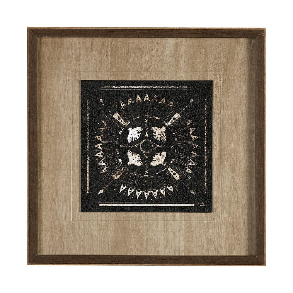 Mercana - Sandpainting-Ink I by Mercana Studio a Hand Embellished Textured Framed Art Print Matted under Glass - 13487 view 1