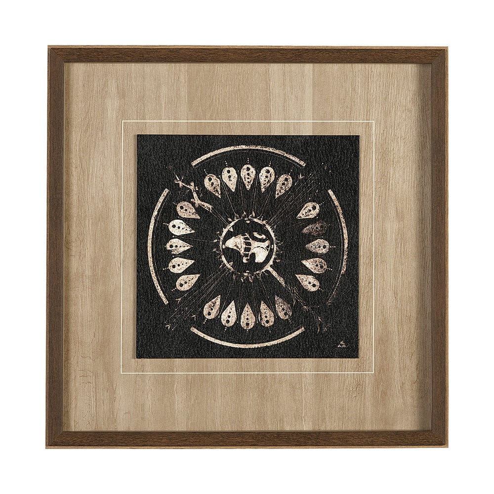 Mercana - Sandpainting-Ink II by Mercana Studio Hand Embellished Textured Framed Art Print Matted under Glass - 13488 view 1