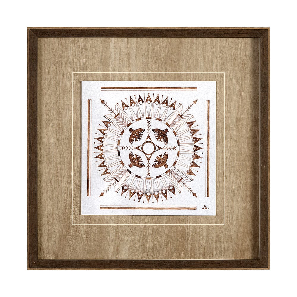 Mercana - Sandpainting-Watercolor I by Mercana Studio Hand Embellished Framed Art Print Matted under Glass - 13489 view 1