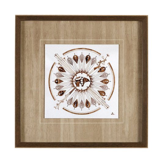 Mercana - Sandpainting-Watercolor II by Mercana Studio Hand Embellished Framed Art Print Matted under Glass - 13490 view 1