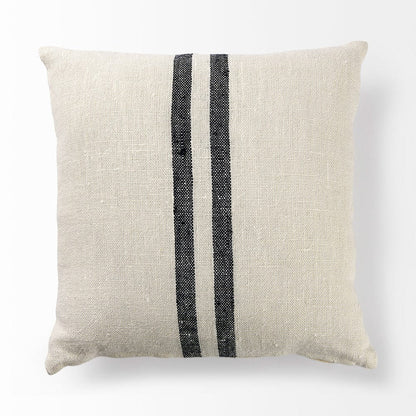 Mercana - Sandra 18 x 18 Beige With Blue Stripes Decorative Pillow Cover - 68870_CLOSEOUT view 5