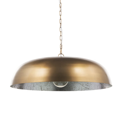 Mercana - Sanne Antiqued Gold Metal w/ Silver Foil Wide Pendant Light - 70758 view 1
