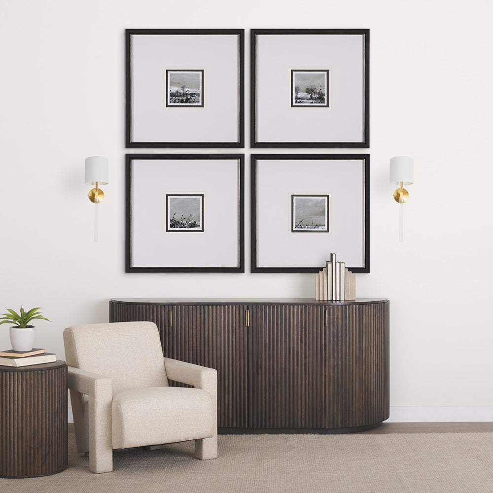 Mercana - Santander II 6.5x22 Gold Metal and White Linen Shade Wall Sconce - 65245_CLOSEOUT view 7