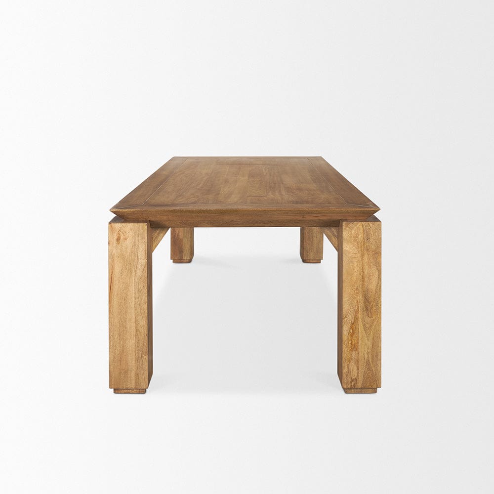 Mercana - Sapphira Brown Wood Tapered Top Rectangular Dining Table - 70776-AB view 3