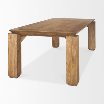 Mercana - Sapphira Brown Wood Tapered Top Rectangular Dining Table - 70776-AB view 4