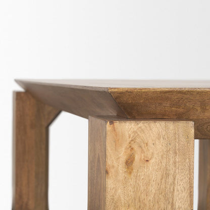 Mercana - Sapphira Brown Wood Tapered Top Rectangular Dining Table - 70776-AB view 6