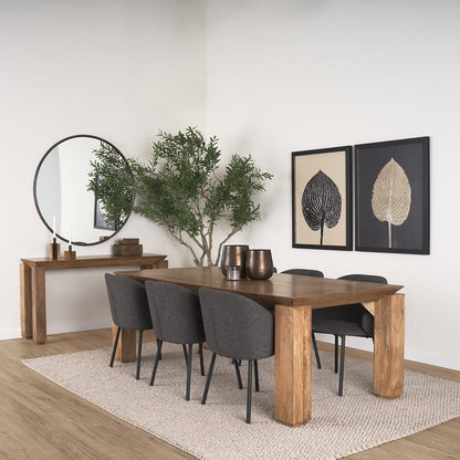 Mercana - Sapphira Brown Wood Tapered Top Rectangular Dining Table - 70776-AB view 9