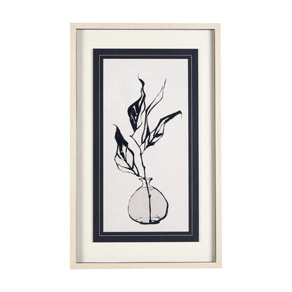 Mercana - Sapphire Vase I by Mercana Studio a Hand Embellished Textured Framed Art Print Matted under Glass - 14676 view 1
