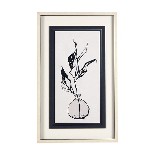 Mercana - Sapphire Vase I by Mercana Studio a Hand Embellished Textured Framed Art Print Matted under Glass - 14676 view 1