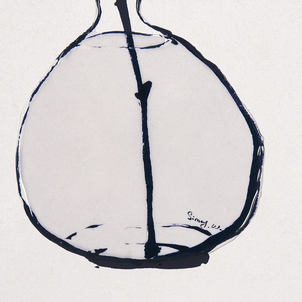 Mercana - Sapphire Vase I by Mercana Studio a Hand Embellished Textured Framed Art Print Matted under Glass - 14676 view 6