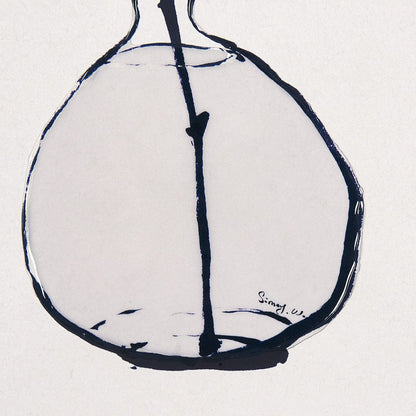 Mercana - Sapphire Vase I by Mercana Studio a Hand Embellished Textured Framed Art Print Matted under Glass - 14676 view 6