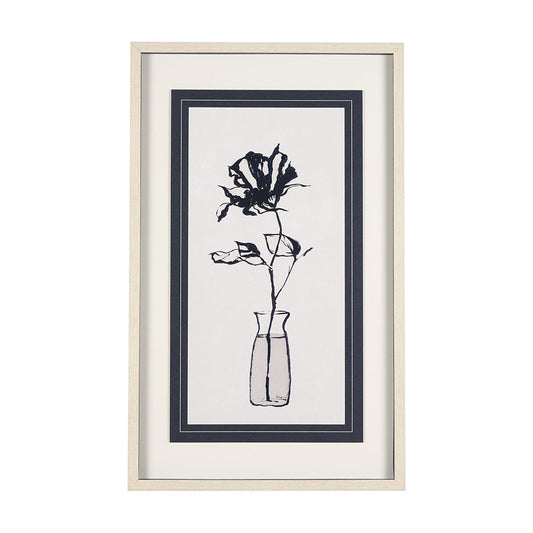 Mercana - Sapphire Vase II by Mercana Studio a Hand Embellished Textured Framed Art Print Matted under Glass - 14677 view 1