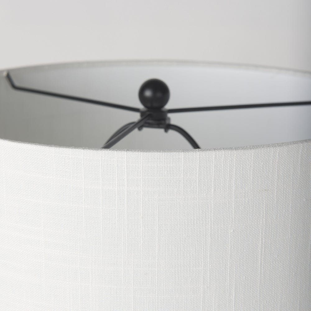 Mercana - Sarah 15.0L x 10.0W x 22.2H Arched Black Metal W/Marble Cube and White Shade Table Lamp - 69702 view 6