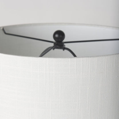 Mercana - Sarah 15.0L x 10.0W x 22.2H Arched Black Metal W/Marble Cube and White Shade Table Lamp - 69702 view 6