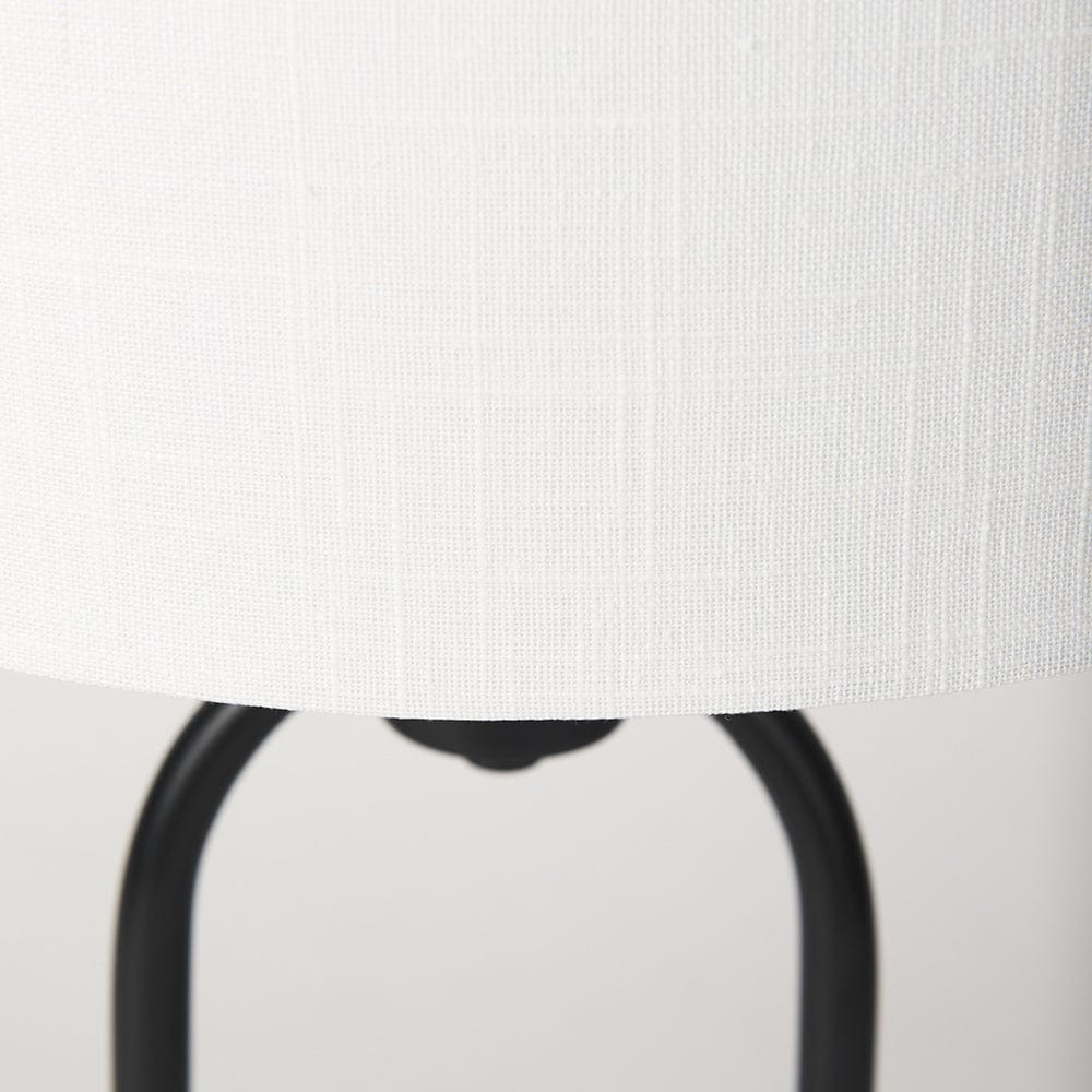 Mercana - Sarah 15.0L x 10.0W x 22.2H Arched Black Metal W/Marble Cube and White Shade Table Lamp - 69702 view 8