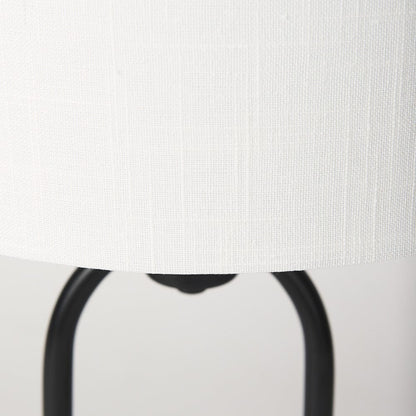 Mercana - Sarah 15.0L x 10.0W x 22.2H Arched Black Metal W/Marble Cube and White Shade Table Lamp - 69702 view 8