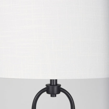 Mercana - Sarah 20.0L x 12.0W x 66.3H Arched Black Metal W/Marble Cube and White Shade Floor Lamp - 69703 view 6