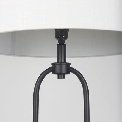Mercana - Sarah 20.0L x 12.0W x 66.3H Arched Black Metal W/Marble Cube and White Shade Floor Lamp - 69703 view 7
