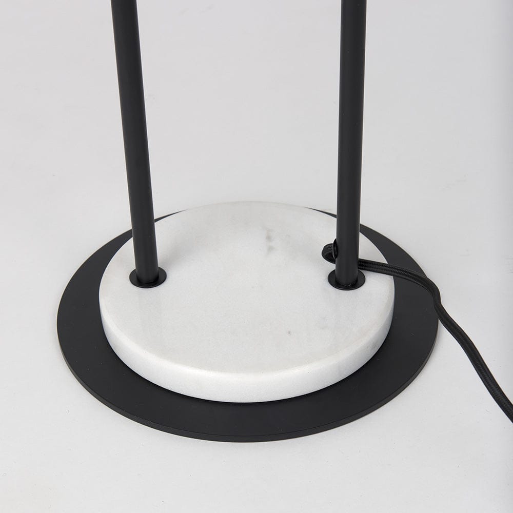 Mercana - Sarah 20.0L x 12.0W x 66.3H Arched Black Metal W/Marble Cube and White Shade Floor Lamp - 69703 view 8