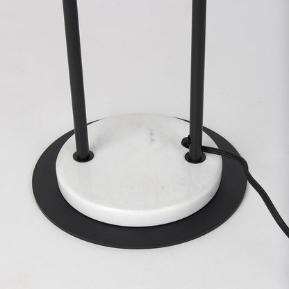Mercana - Sarah 20.0L x 12.0W x 66.3H Arched Black Metal W/Marble Cube and White Shade Floor Lamp - 69703 view 8