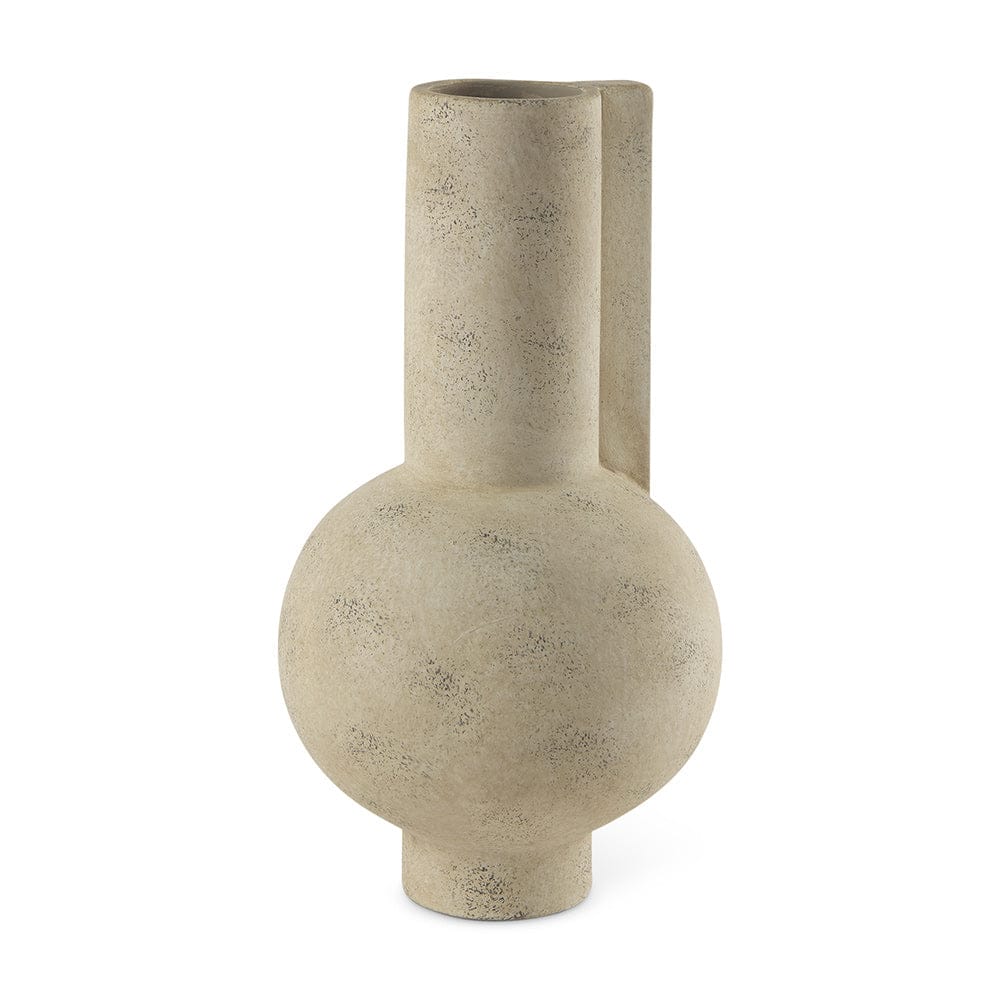Mercana - Sariah 7.1L x 7.1W x 12.6H Beige Ceramic Vase - 69793 view 1