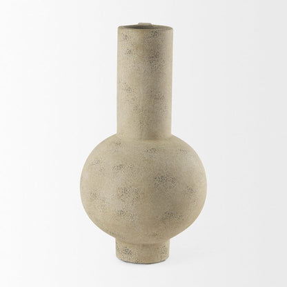Mercana - Sariah 7.1L x 7.1W x 12.6H Beige Ceramic Vase - 69793 view 2