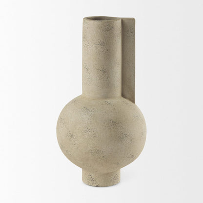 Mercana - Sariah 7.1L x 7.1W x 12.6H Beige Ceramic Vase - 69793 view 3