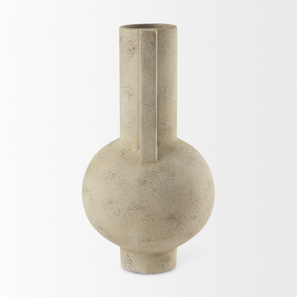 Mercana - Sariah 7.1L x 7.1W x 12.6H Beige Ceramic Vase - 69793 view 4