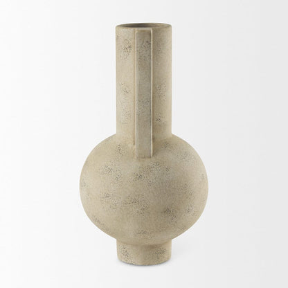 Mercana - Sariah 7.1L x 7.1W x 12.6H Beige Ceramic Vase - 69793 view 4